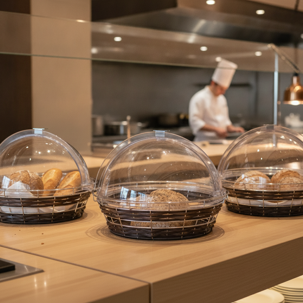 Poly-Rattan Round Basket 16in for Buffet Displays