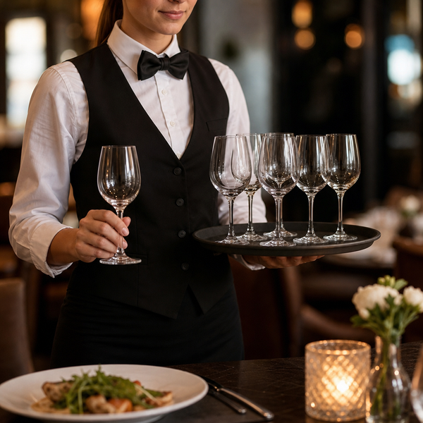 Tempered Glass Wine Glasses 250ml, Tempered Glass, pack of 6