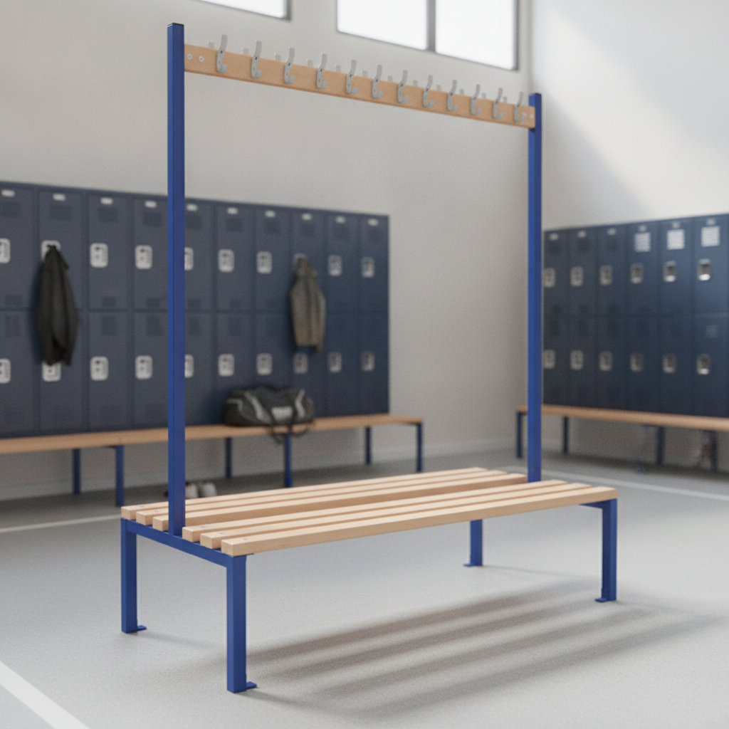 Powder Coated Steel Double-sided Island Seating for Schools & Gyms