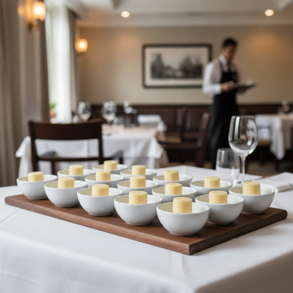 Porcelain Round Butter Blocks 280ml for Event Dining (Pack of 12)