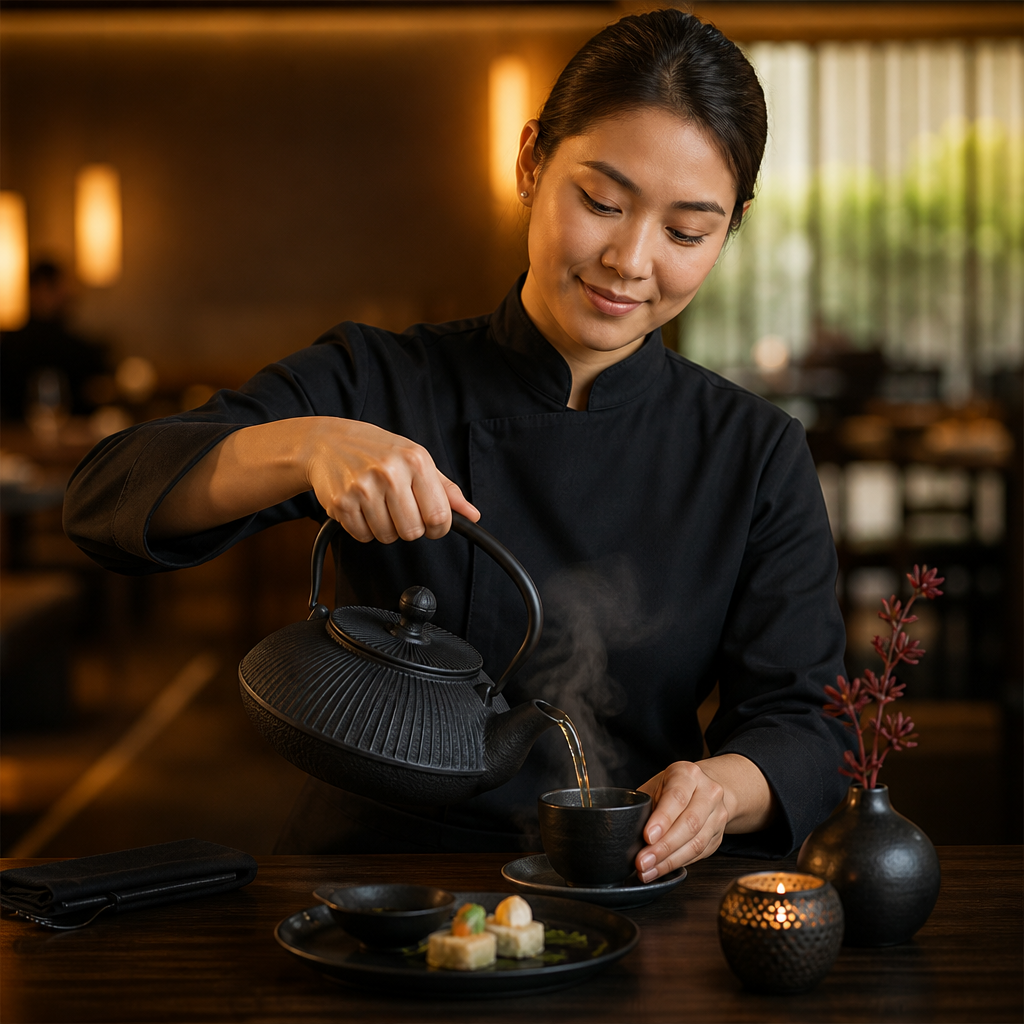 Cast Iron Teapot in Black for Stylish Hot Drink Presentation
