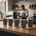 Cardboard Ripple Wall Coffee Cups 227ml for Takeaway Services (Pack of 25)