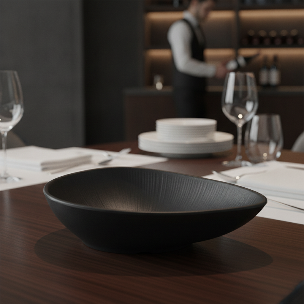 Melamine Black Bowl 230mm for Stylish Dining