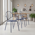 Powder-Coated Steel Dark Navy Armchairs 855mm for Restaurants & Cafés (Pack of 4)