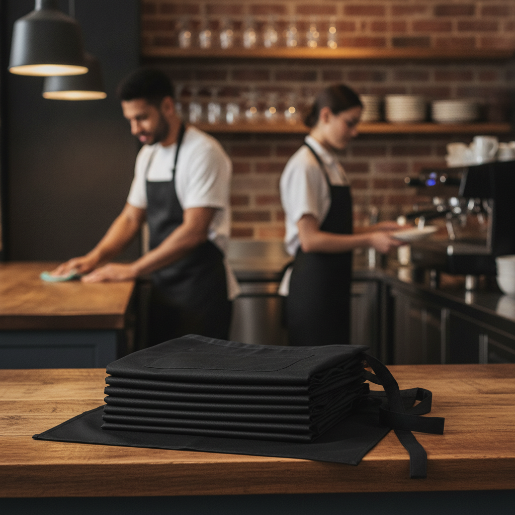 Polycotton Black Waist Apron for Front of House Service (Pack of 5)