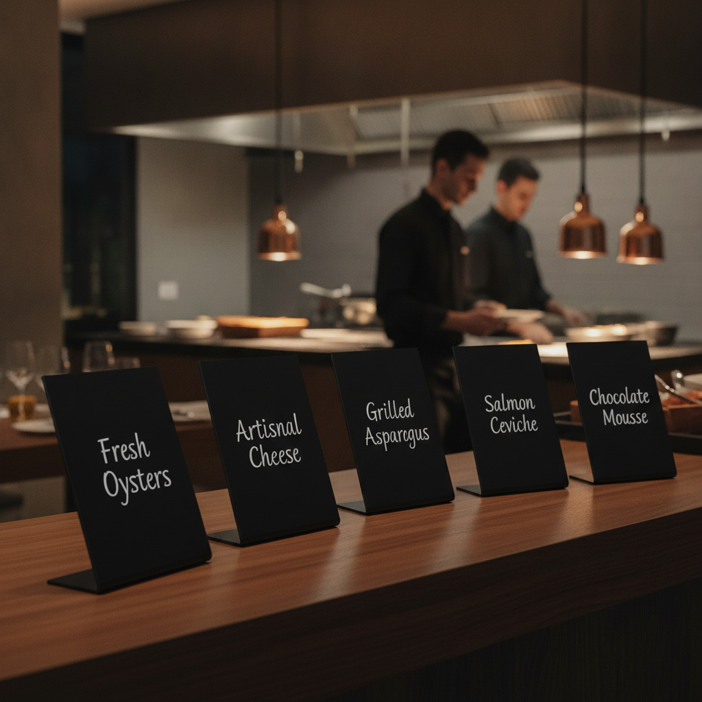 Polypropylene Mini Buffet Display Chalkboard A7 for Restaurants (Pack of 5)