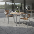 Aluminium and Ash Wood Chairs 730x555mm for Outdoor Dining (Pack of 4)