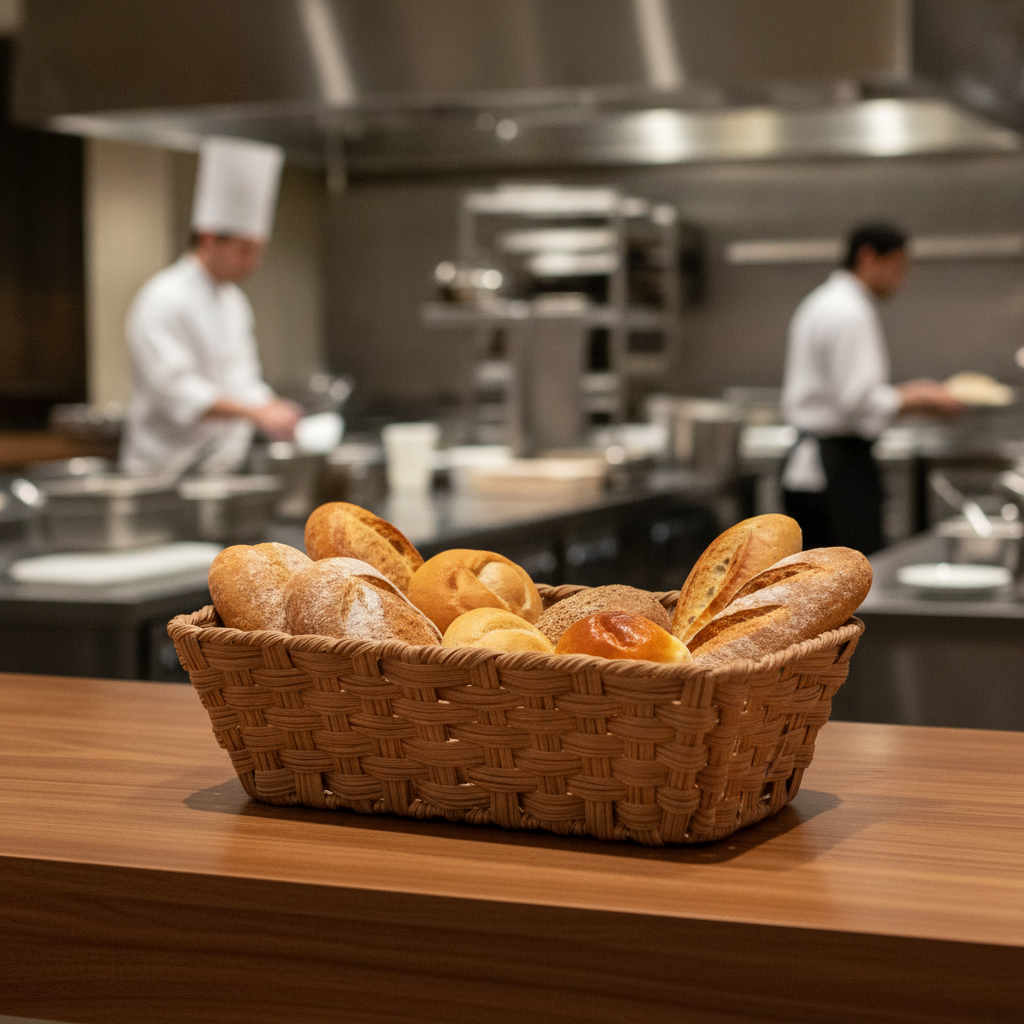 Polypropylene Brown Buffet Basket 325x176mm for Food Presentation