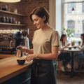 Cotton Canvas Bistro Apron Black for Artisan Cafés