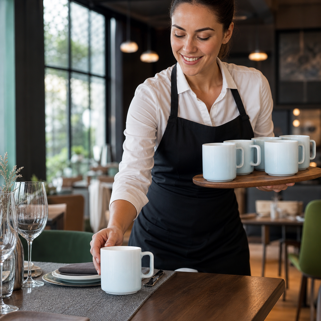 Porcelain Cups Aqua 100ml for Stylish Table Settings (Pack of 6)