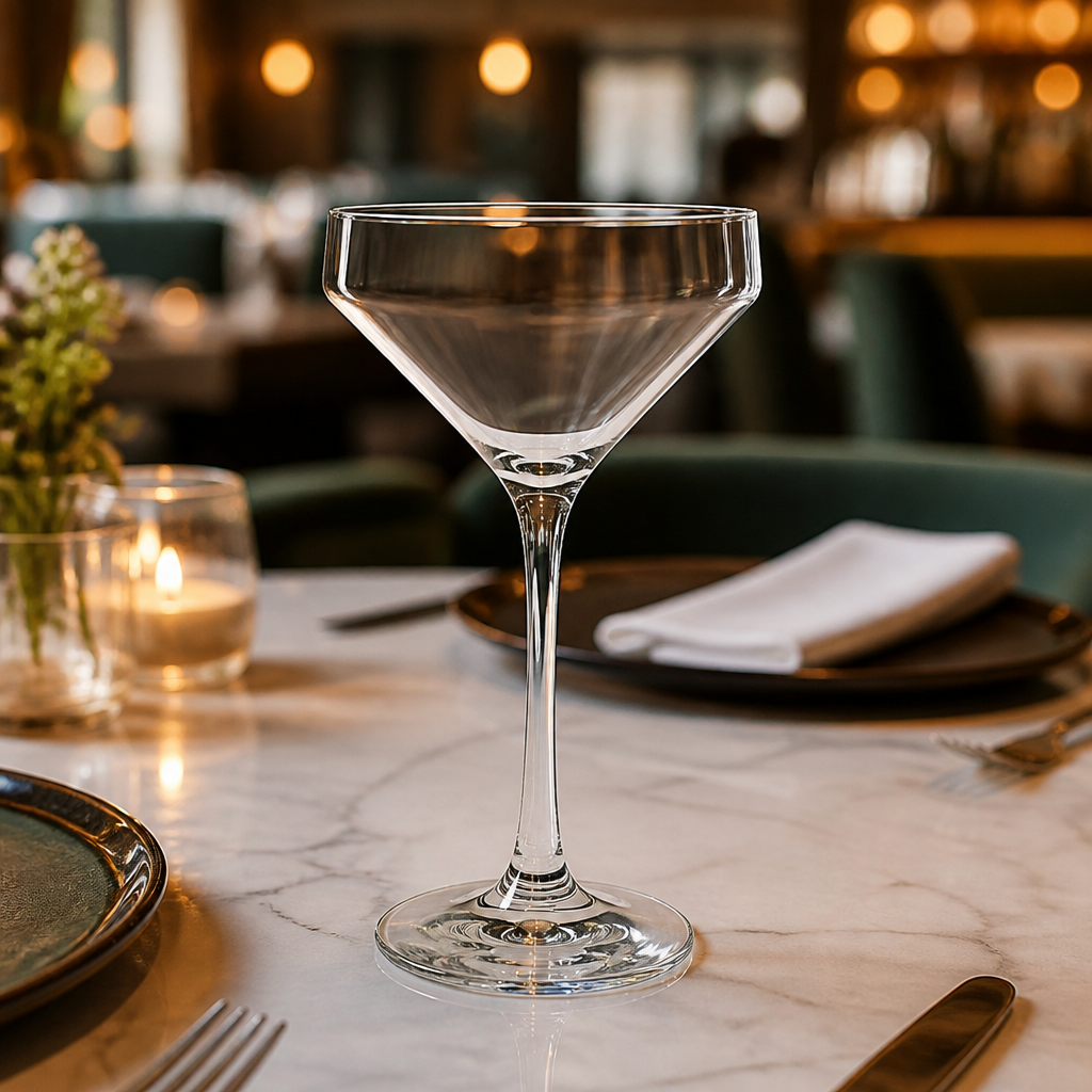 Lead-Free Crystal Coupe Glasses 370ml for Hotels & Restaurants (Pack of 6)