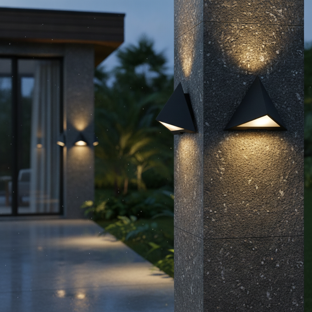 Plastic Geometric Wall Light for Outdoor Use