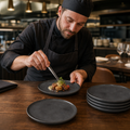 Plates 165mm Grey Vitrified Stoneware for Unique Dining Experiences (Pack of 24)