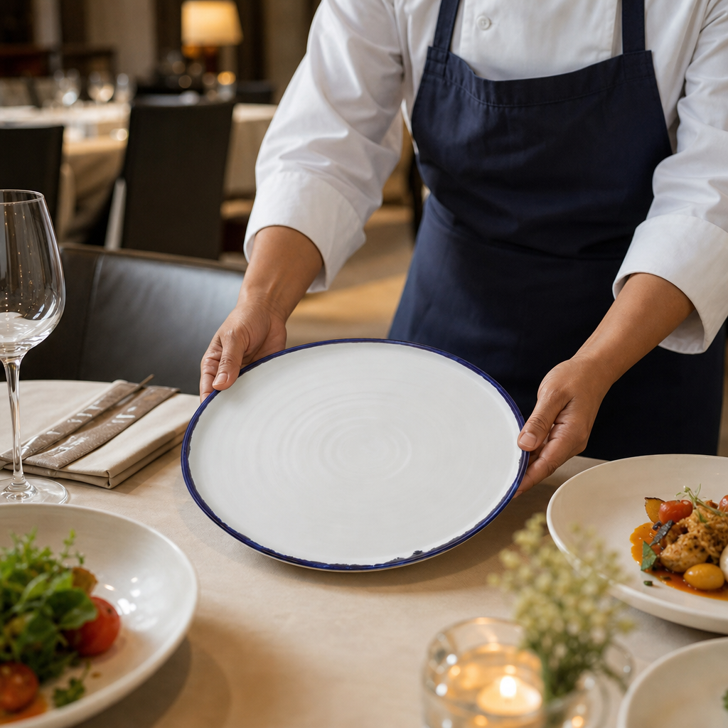 Walled Plates 260mm Vitrified Porcelain for Dining (Pack of 6)