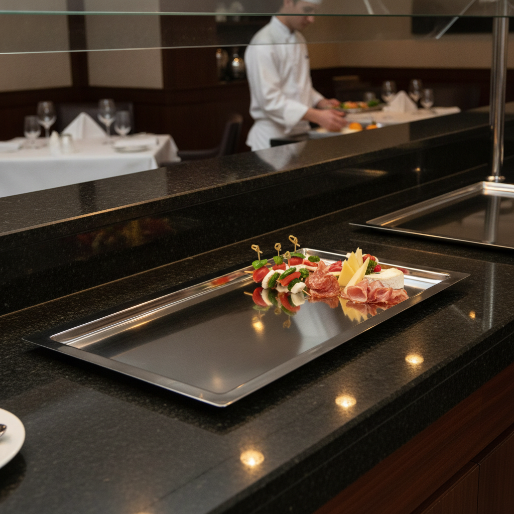Stainless Steel GN 1/1 Platter for Elegant Buffet Displays