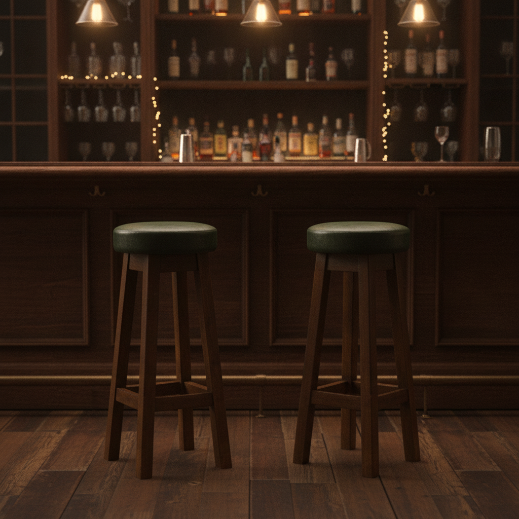 Rubber Wood Vintage High Stool 760x335mm for Bars & Pubs (Pack of 2)