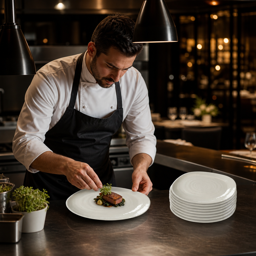 Plates 300mm Porcelain for Commercial Kitchens (Pack of 12)