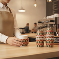 Paper Festive Cup Sleeves for 8oz Hot Cups (Pack of 100)