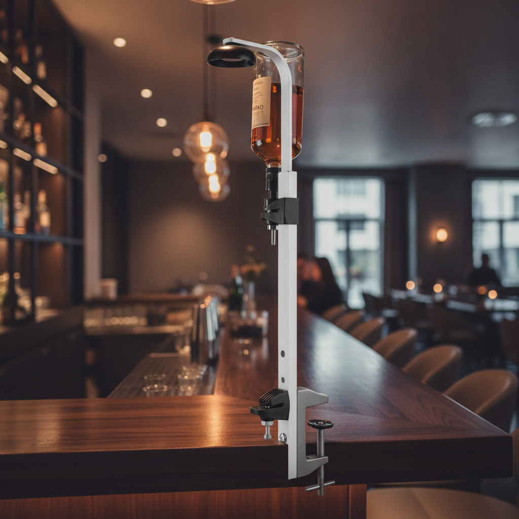 Stainless Steel Single Bottle Bar Optic Holder 390mm for Efficient Beverage Dispensing
