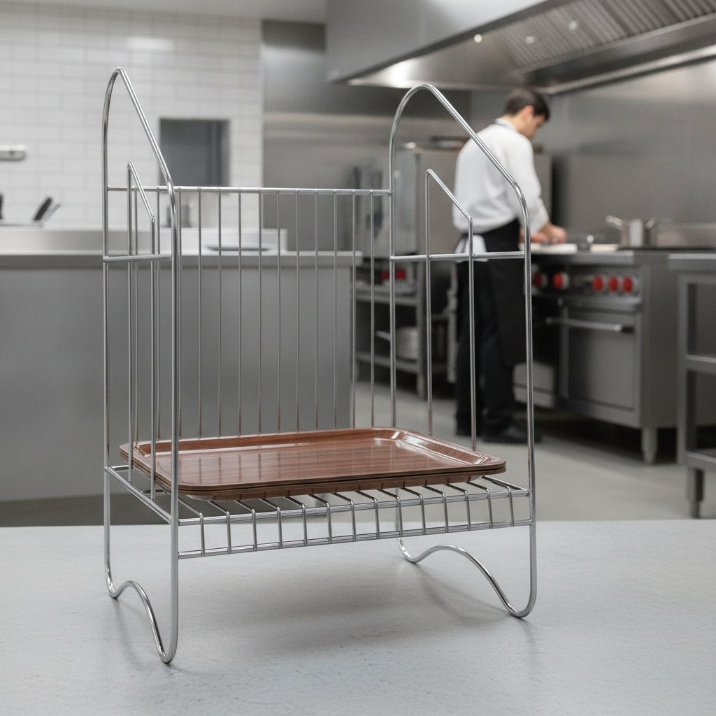 Chrome Plated Tray Dispenser Unit for Commercial Use
