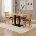 Rubber Wood Dining Table with 4 Chairs 750mm for Modern Homes