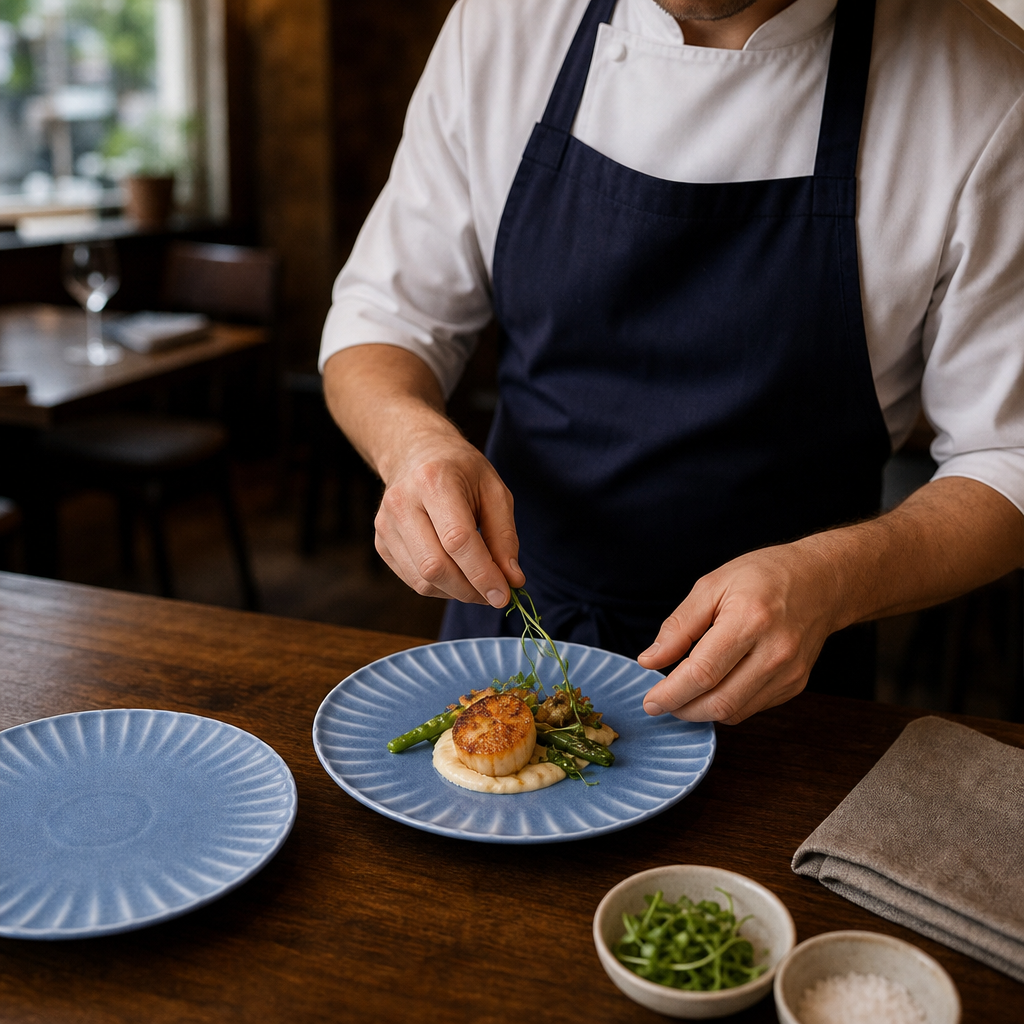 Plates 205mm Blue Porcelain for Creative Dining (Pack of 6)