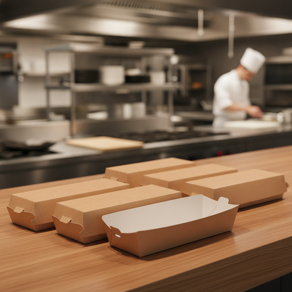 Paperboard Clamshell Hot Dog Boxes 8"x3" for Takeaway (Pack of 250)