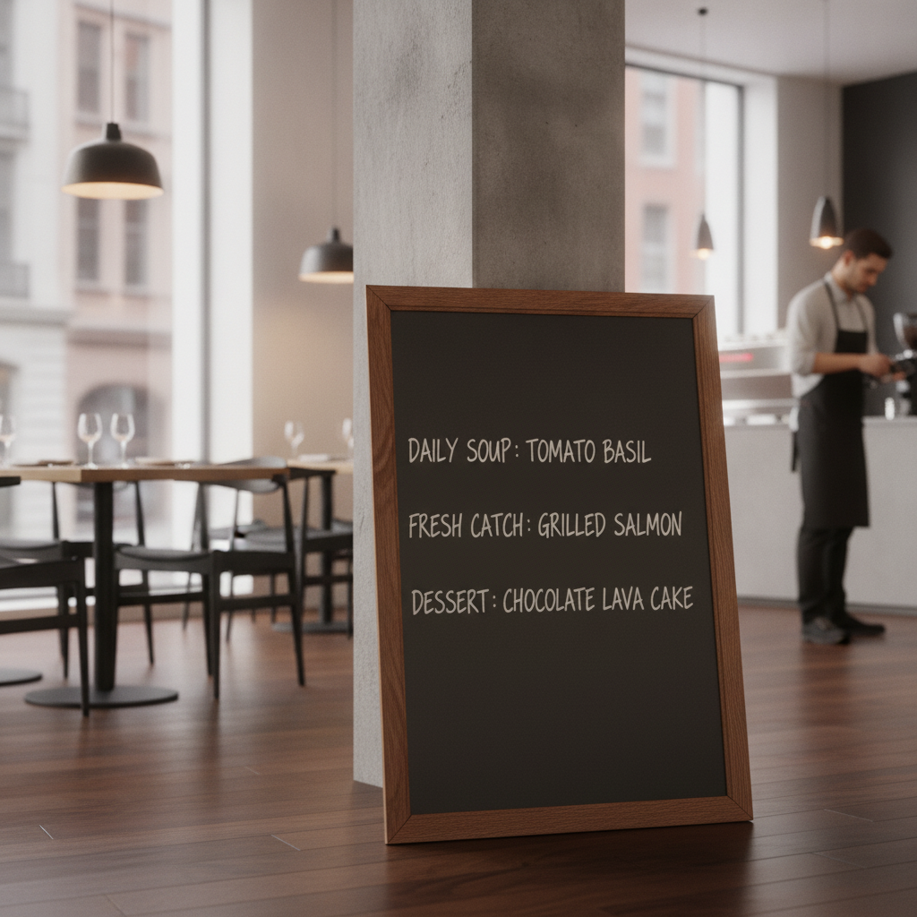 Wooden Blackboard with Oak Frame 1236x736mm for Restaurants