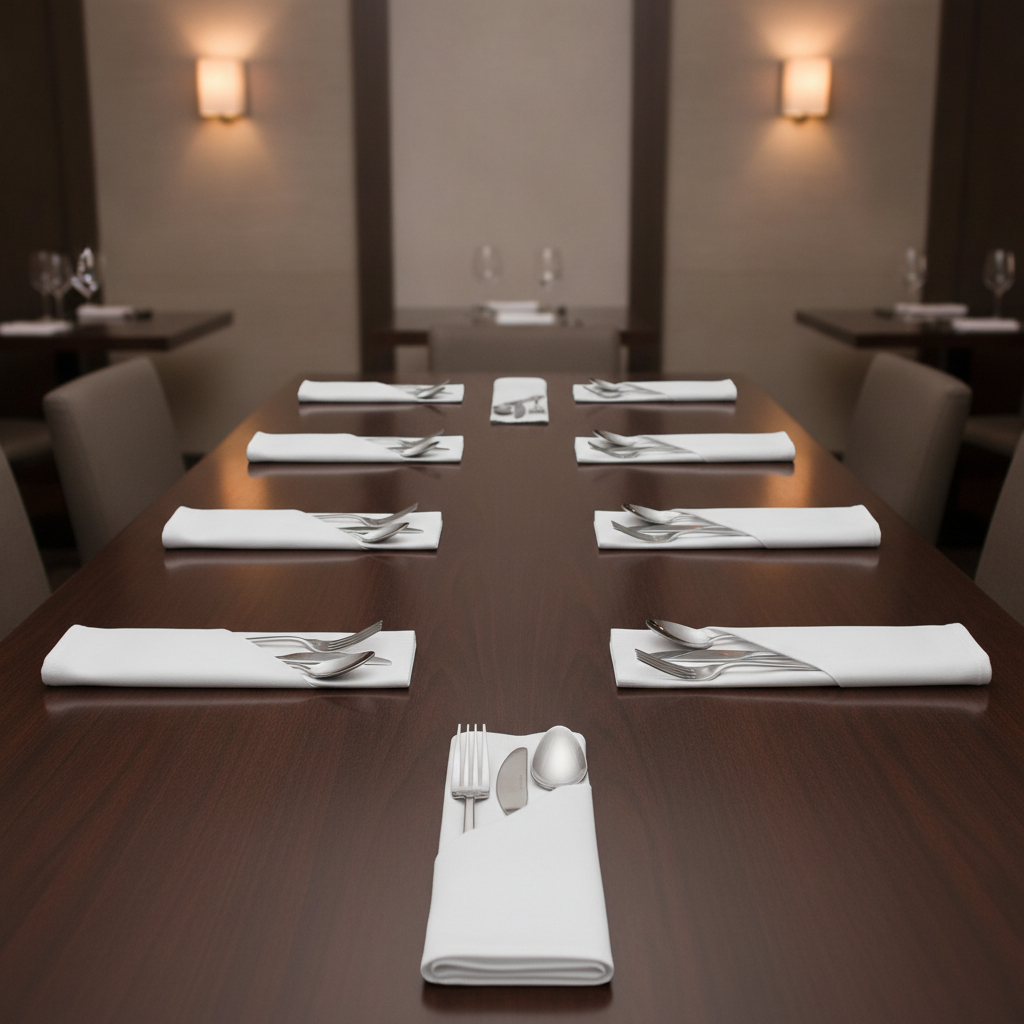 100% Cotton White Satin Band Napkins for Elegant Dining (Pack of 10)