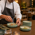 Round Stacking Trays 100mm Green Vitrified Ceramic for Versatile Dining (Pack of 12)