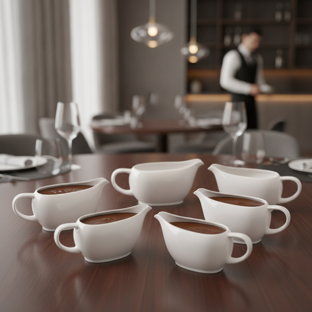 Fine China Sauce Boats 341ml for Elegant Dining (Pack of 6)