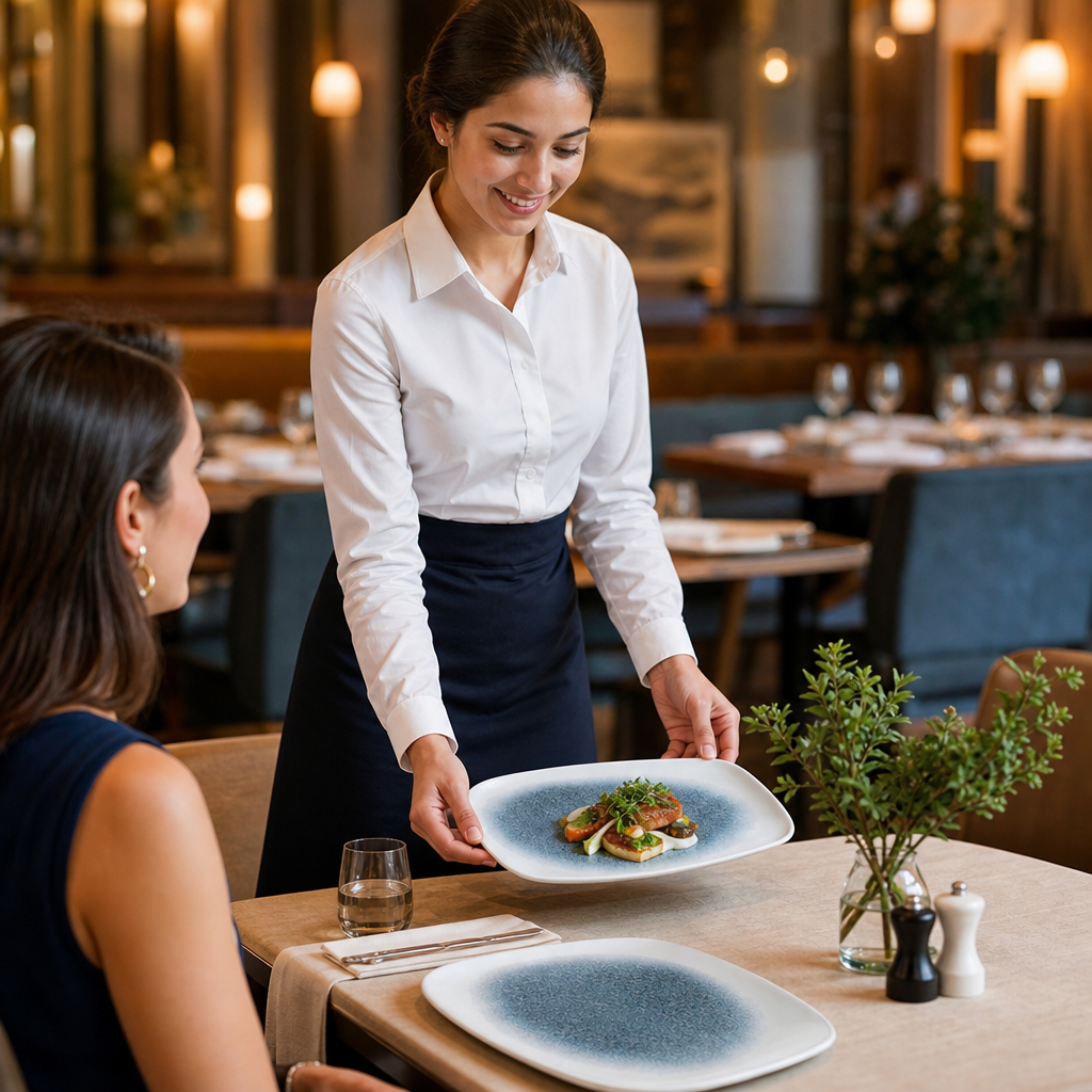 Rectangular Plates Blue Vitrified Porcelain for Stylish Dining (Pack of 12)