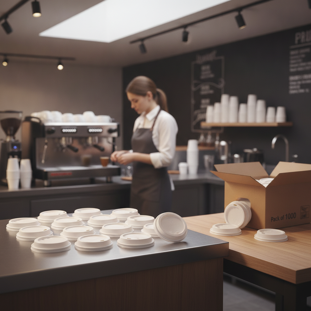 Plastic White Hot Cup Lids for Insulation and Safety (Pack of 1000)