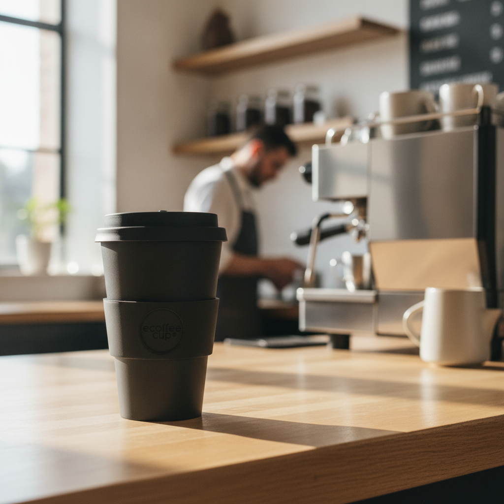PLA Reusable Coffee Cup 400ml with Silicone Sleeve for Cafés