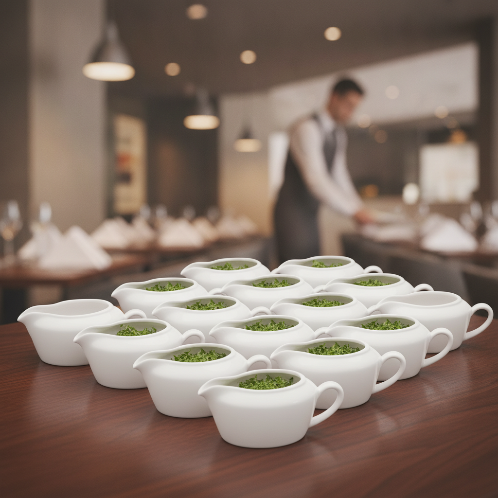 Alumina Vitrified Ceramic Mint Boat 127ml for Casual Dining (Pack of 12)