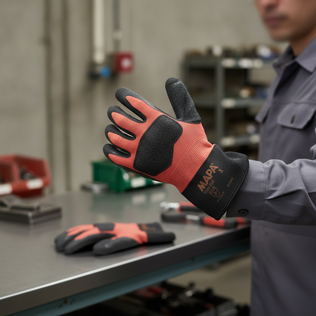 Synthetic Rubber Heavy Duty Handling Gloves for Various Industries