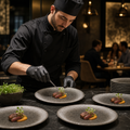 Round Coupe Plates Black Porcelain for Elegant Dining (Pack of 12)