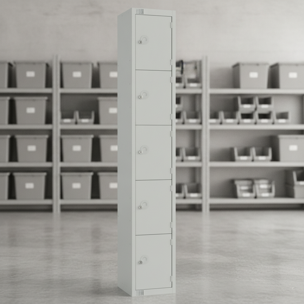Powder Coated Steel Five Door Lockers 450mm Deep for Personal Storage