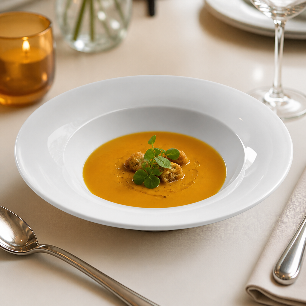 Rimmed Soup Bowls 228mm in White for Professional Catering