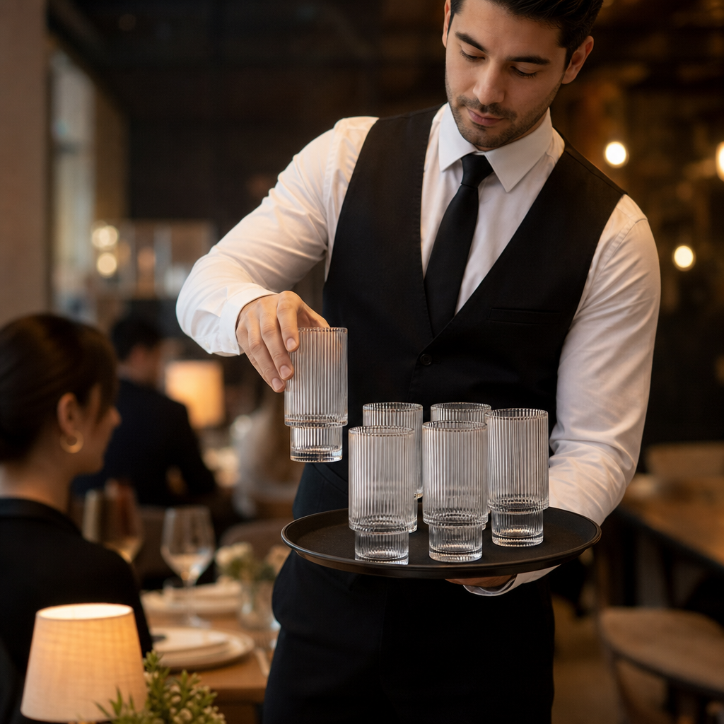 Soda Lime Stacking Tumblers 470ml for Bars & Restaurants (Pack of 6)