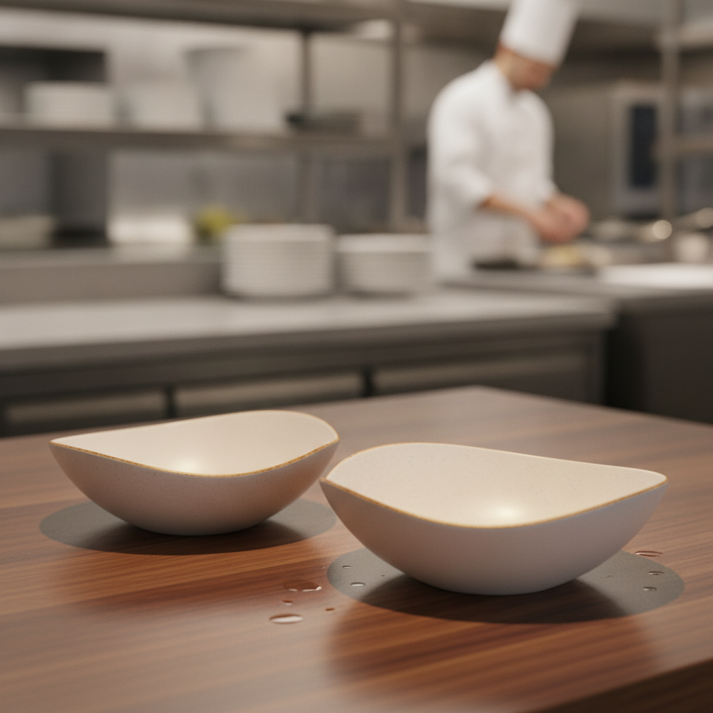 Melamine White Bowl 380mm for Creative Tabletop Displays (Pack of 2)