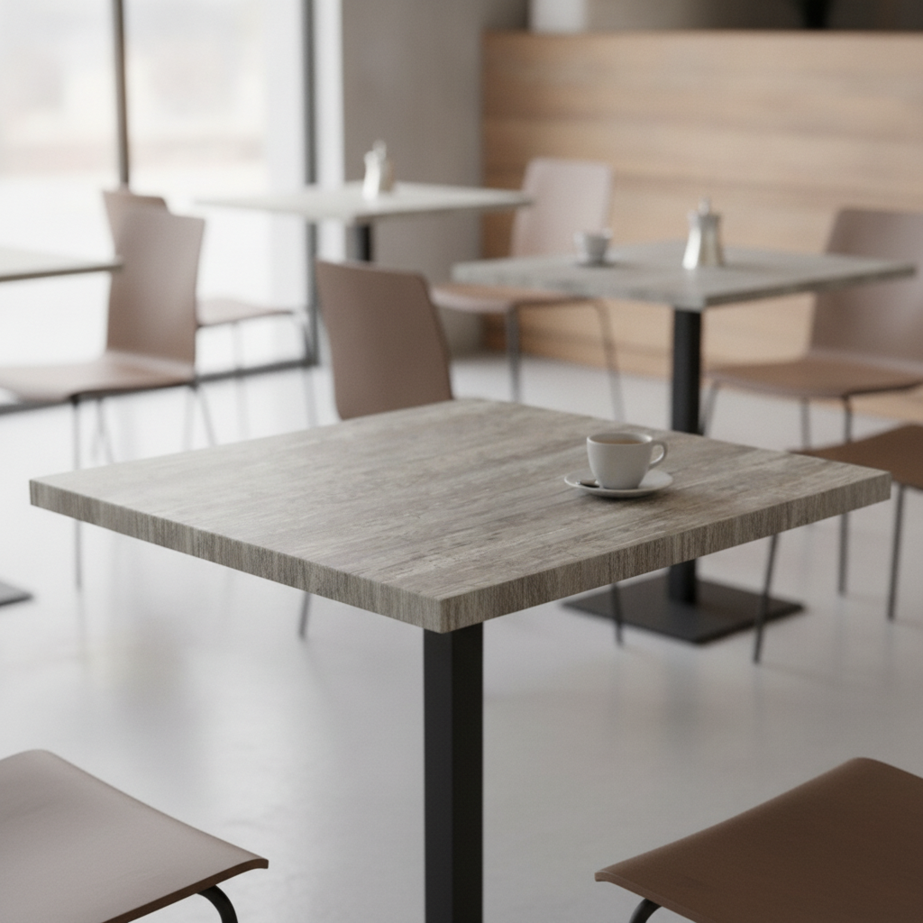 High Density Woodchip Square Table Top for Cafés & Restaurants (600mm)
