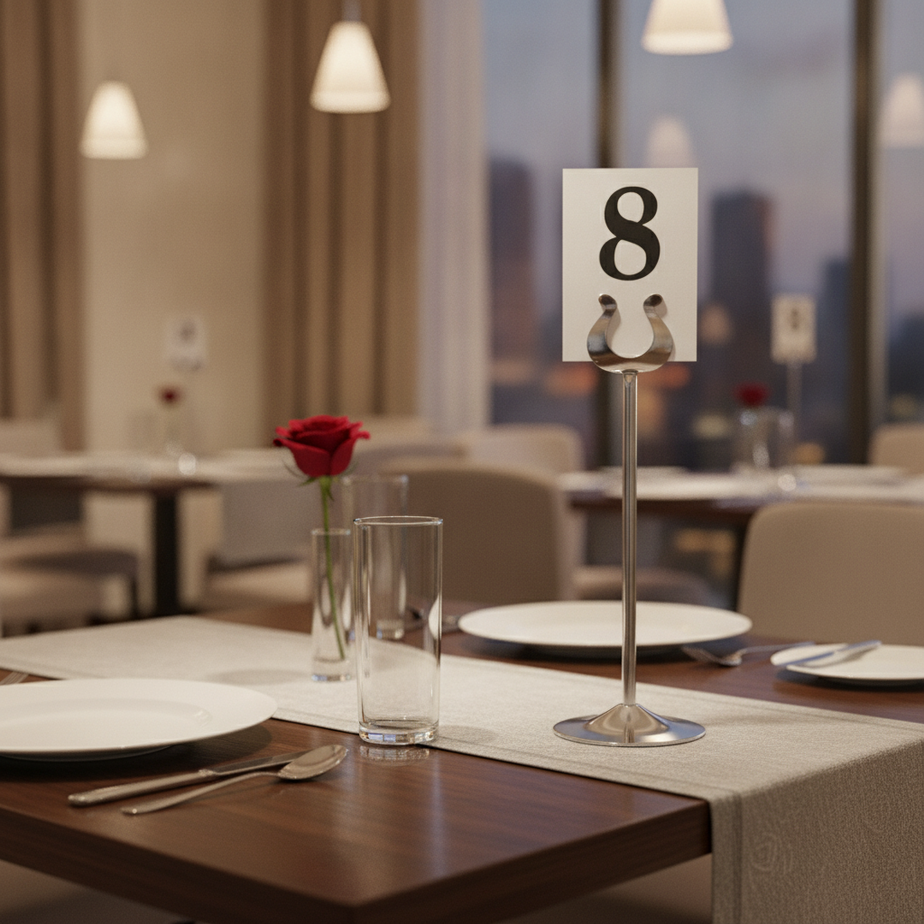 Stainless Steel Table Number Stand 205mm for Restaurants