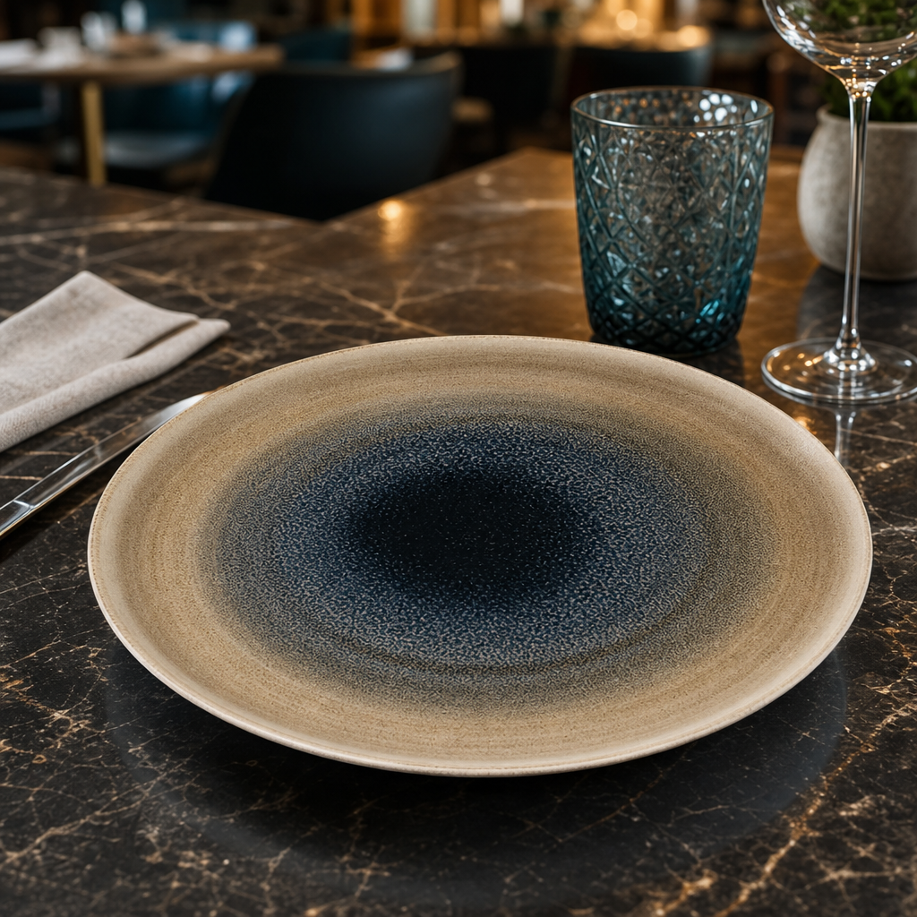 Coupe Plates 217mm Taupe Porcelain for Dining Experiences (Pack of 12)