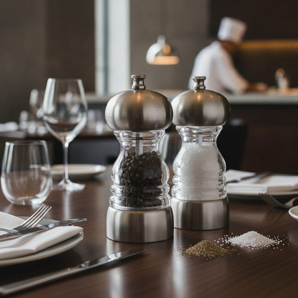 Stainless Steel Salt and Pepper Mill 55mm for Modern Tables