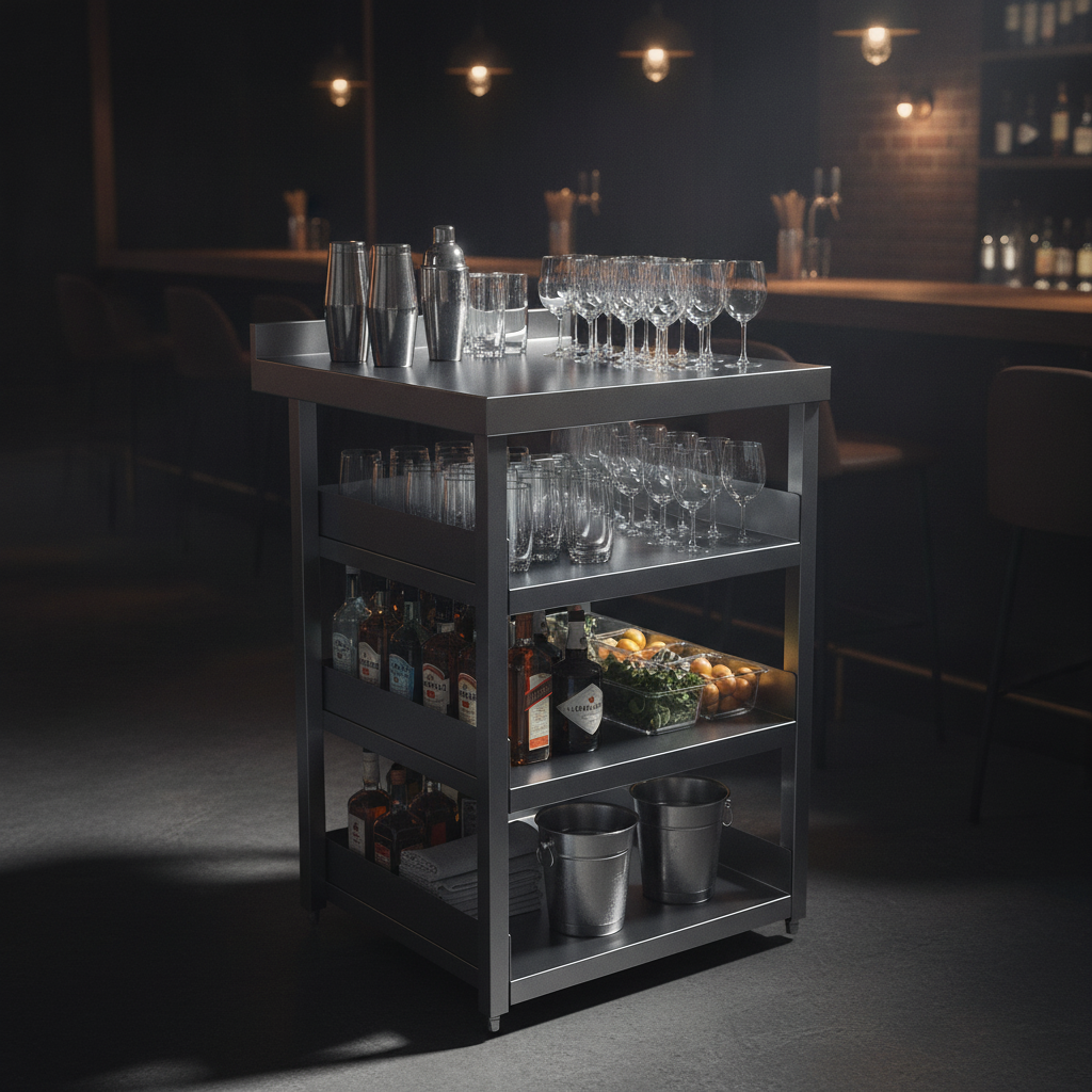 Stainless Steel Modular Bar Shelving Station for Bar Areas