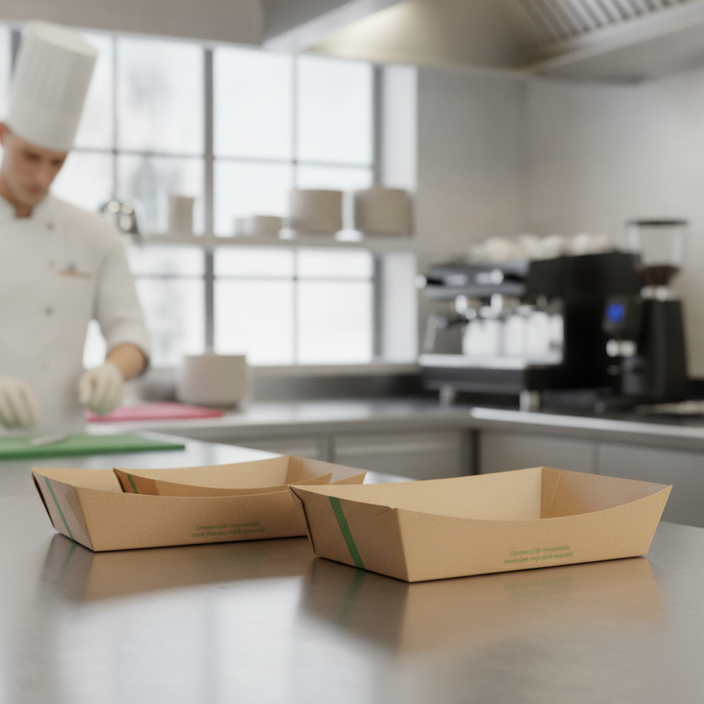 Paperboard Microflute Food Trays 150x205mm for Takeaway Meals (Pack of 270)