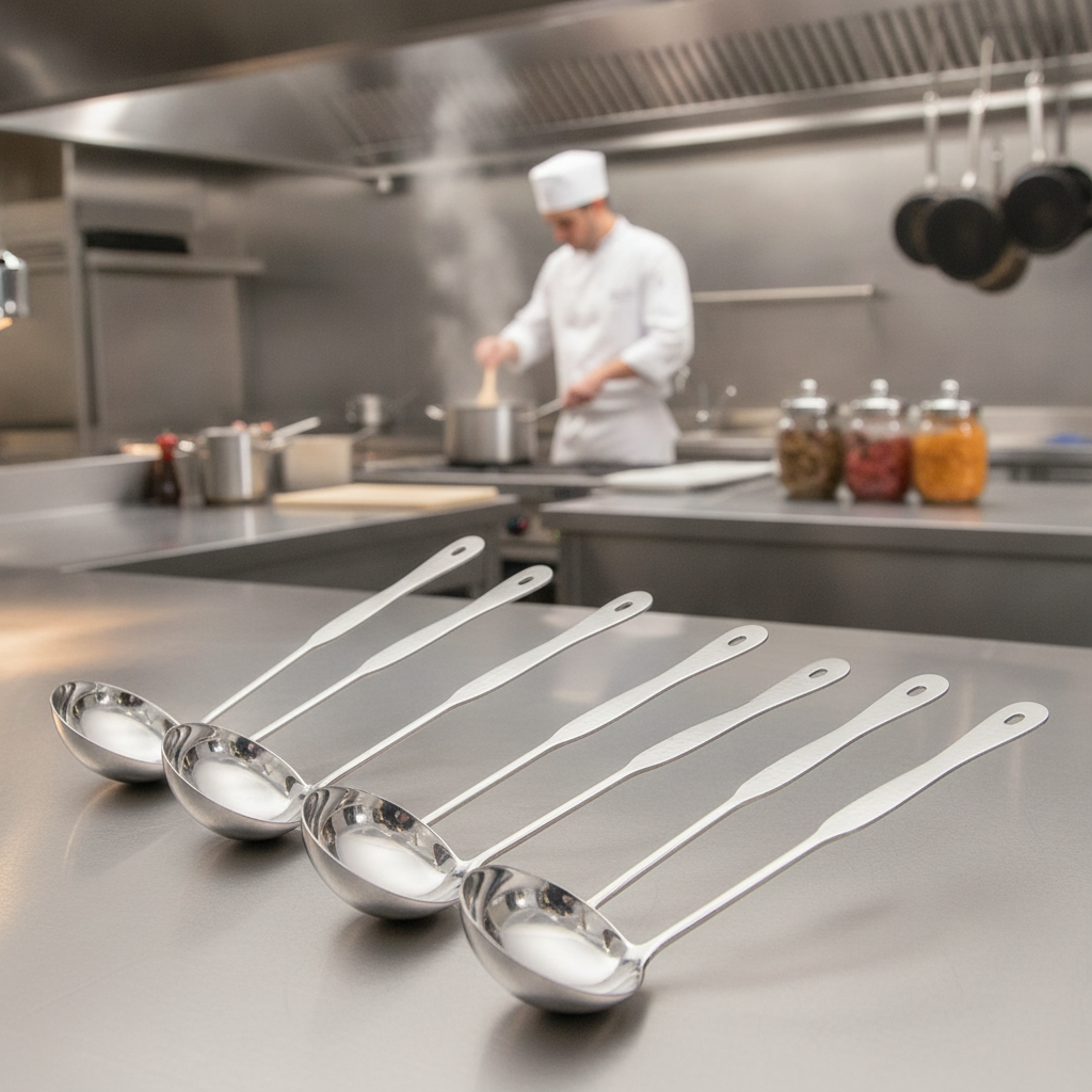 18/10 Stainless Steel Hammered Soup Ladle 118.29ml for Catering & Hospitality (Pack of 6)