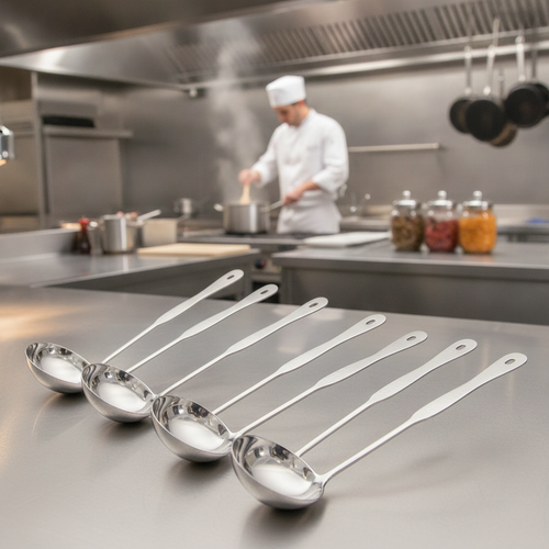18/10 Stainless Steel Hammered Soup Ladle 118.29ml for Catering & Hospitality (Pack of 6)