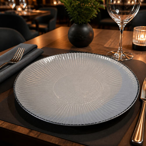 Bamboo Organic Glass Plates in Dusk for Stylish Dining (Pack of 6)